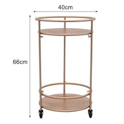 MonsterShop Chariot De Bar Desserte Cocktails Boissons Table Année 30 Art Déco O... -Pegane Shop 26557 small rose gold bar cart 010