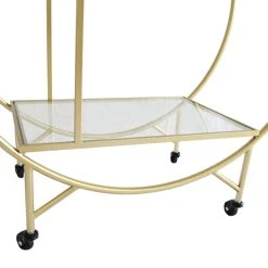 MonsterShop Chariot De Bar Desserte Cocktails Boissons Table Année 30 Style Halo ... -Pegane Shop 26558 large gold bar cart 008
