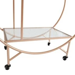 MonsterShop Chariot De Bar Desserte Cocktails Boissons Table Année 30 Style Halo ... -Pegane Shop 26559 large rose gold bar cart 008