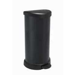 Curver Poubelle à Pédale - 40 L - Aspect Métal - Noir - 184115