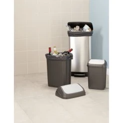 Curver Poubelle à Pédale 50L - Aspect Métal - 02162 -Pegane Shop 3253922162036 3