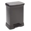 Curver Poubelle à Pédale Rectangulaire - 30 L - Aspect Métal - Noir - 2032...