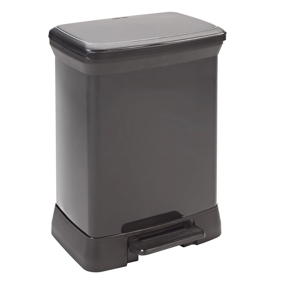 Curver Poubelle à Pédale Rectangulaire - 30 L - Aspect Métal - Noir - 2032... 1 Curver Poubelle à Pédale Rectangulaire - 30 L - Aspect Métal - Noir - 2032...