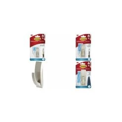 Iron Commander 3M Command Crochet Pour Salle De Bain Métal 'Modern', Argent ()