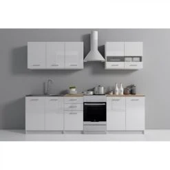 Hucoco ANINE - Cuisine Complète Modulaire + Linéaire L 200 Cm 6 Pcs - Plan ...
