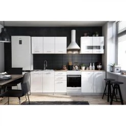 Hucoco ANINE - Cuisine Complète Modulaire + Linéaire L 200 Cm 6 Pcs - Plan ... -Pegane Shop anine cuisine complete modulaire lineaire l 200 cm 6 pcs plan de travail inclus meubles cuisine finition gloss blanc 10511516 27244118 1140x1140
