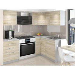 Hucoco ASKETT - Cuisine Complète D'angle + Modulaire L 300 Cm 8 Pcs - Plan ...