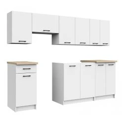 Hucoco ASTRA | Cuisine Complète Linéaire + Modulaire 240cm 7 Pcs | Plan De ...