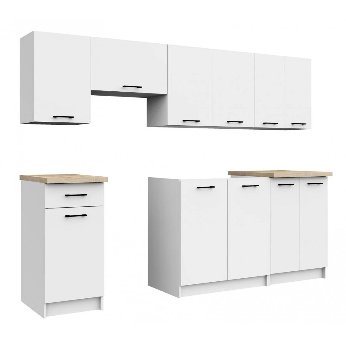 Hucoco ASTRA | Cuisine Complète Linéaire + Modulaire 240cm 7 Pcs | Plan De ... 1 Hucoco ASTRA | Cuisine Complète Linéaire + Modulaire 240cm 7 Pcs | Plan De ...