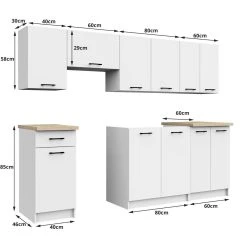 Hucoco ASTRA | Cuisine Complète Linéaire + Modulaire 240cm 7 Pcs | Plan De ... 5 Hucoco ASTRA | Cuisine Complète Linéaire + Modulaire 240cm 7 Pcs | Plan De ... -Pegane Shop astra cuisine complete lineaire modulaire 240cm 7 pcs plan de travail inclus ensemble meubles cuisine blanc 9862442 25452484 1140x1140