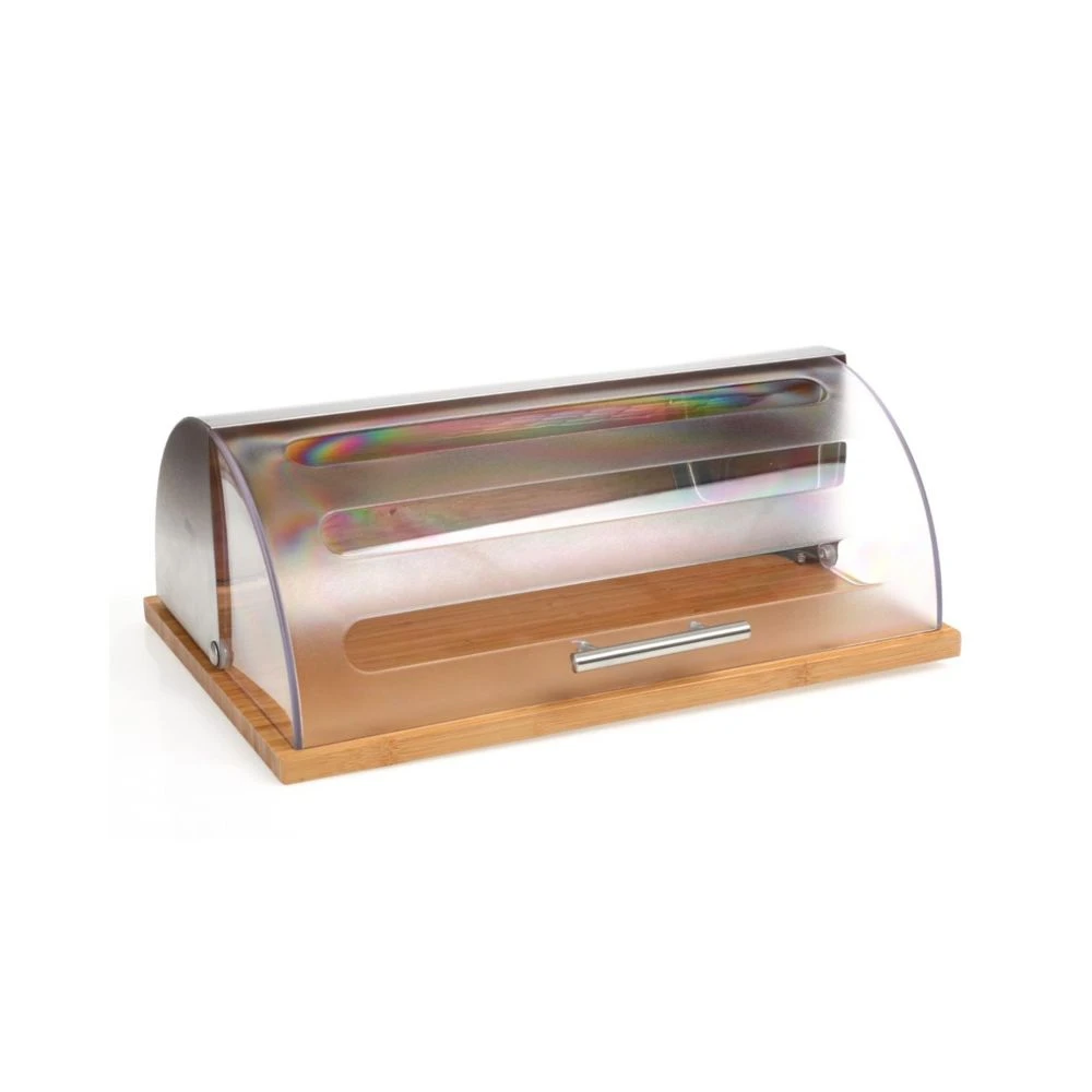 Topdeco Boîte à Pain Inox + Bambou 1 Topdeco Boîte à Pain Inox + Bambou