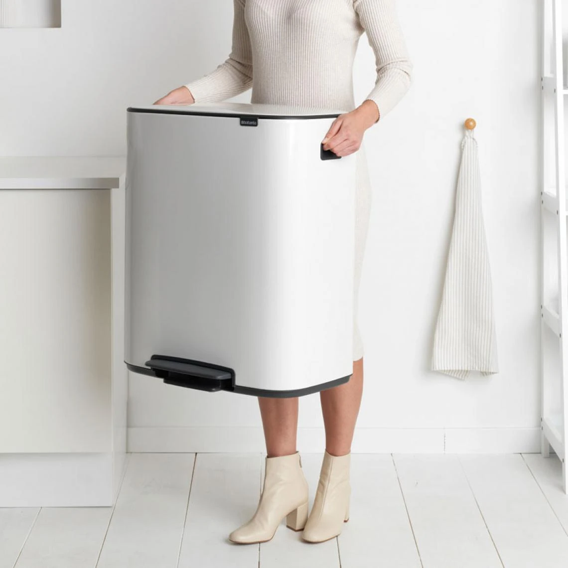 Poubelle à Pédale 2x30l Blanc - 211447 - BRABANTIA 4 Poubelle à Pédale 2x30l Blanc - 211447 - BRABANTIA - Image 4