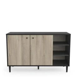 SANS MARQUE Buffet 2 Portes 3 Portes Industriel Arty - Noir -Pegane Shop buffet 2 portes 3 portes industriel arty noir 12411002 33090342 1140x1140