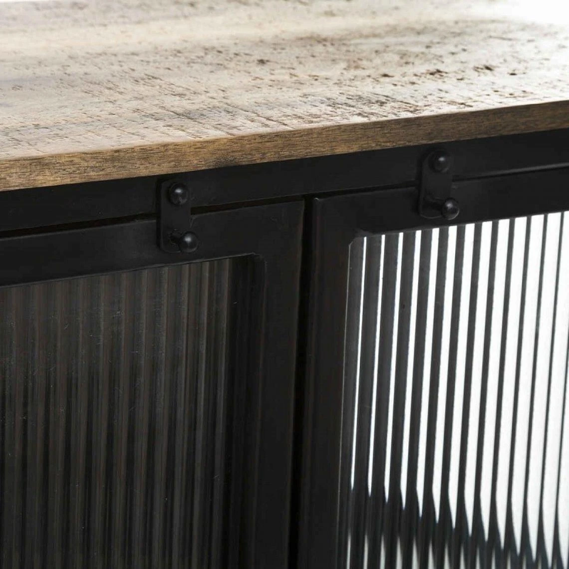 SANS MARQUE Buffet 2 Portes Métal Et Verre Tibo Atmosphera - Noir 5 SANS MARQUE Buffet 2 Portes Métal Et Verre Tibo Atmosphera - Noir - Image 5