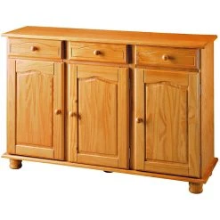Visiodirect Buffet 3 Portes En Pin Massif Coloris Miel - Longueur 130 X Profondeur...