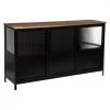 SANS MARQUE Buffet 3 Portes Métal Et Verre Tibo Atmosphera - Noir