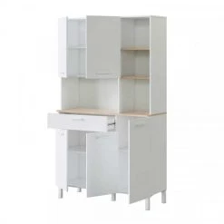 Dansmamaison Buffet 5 Portes Blanc/Chêne - TEKANA - L 108 X L 40 X H 186 Cm -Pegane Shop buffet 5 portes blancchene tekana l 108 x l 40 x h 186 cm 9066889 23629249 1140x1140