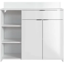 Tbs Buffet Cuisine - 2 Portes + 1 Tiroir - Mélaminé Blanc - L 100 X P 42... -Pegane Shop buffet cuisine 2 portes 1 tiroir melamine blanc l 100 x p 42 x h 95 cm 14071604 39079100 1140x1140