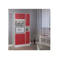 TEMAHOME Buffet De Cuisine LOUISE - Blanc Et Rouge - SYMBIOSIS -Pegane Shop buffet de cuisine 248585