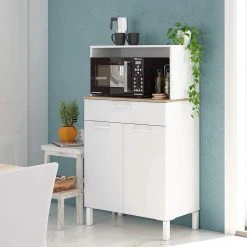 Pegane Buffet Meuble Cuisine 2 Portes + Tiroir Coloris Blanc Artic / Chêne C... 6 Pegane Buffet Meuble Cuisine 2 Portes + Tiroir Coloris Blanc Artic / Chêne C... -Pegane Shop buffet meuble cuisine 2 portes tiroir coloris blanc artic chene canadien hauteur 126 cm x longueur 72 cm x profondeur 40 cm 10519904 27267772 1140x1140