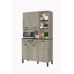 Pegane Buffet Meuble Cuisine Coloris Chêne Canadien/gris Anthracite Avec Imp... -Pegane Shop buffet meuble cuisine coloris chene canadiengris anthracite avec impression digitale hauteur 186 xlongueur 108 xprofondeur 40 cm 10618606 27622118 1140x1140