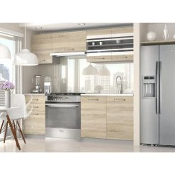 Hucoco CABANA - Cuisine Complète Modulaire Linéaire L 180/120 Cm 5 Pcs - Pl...