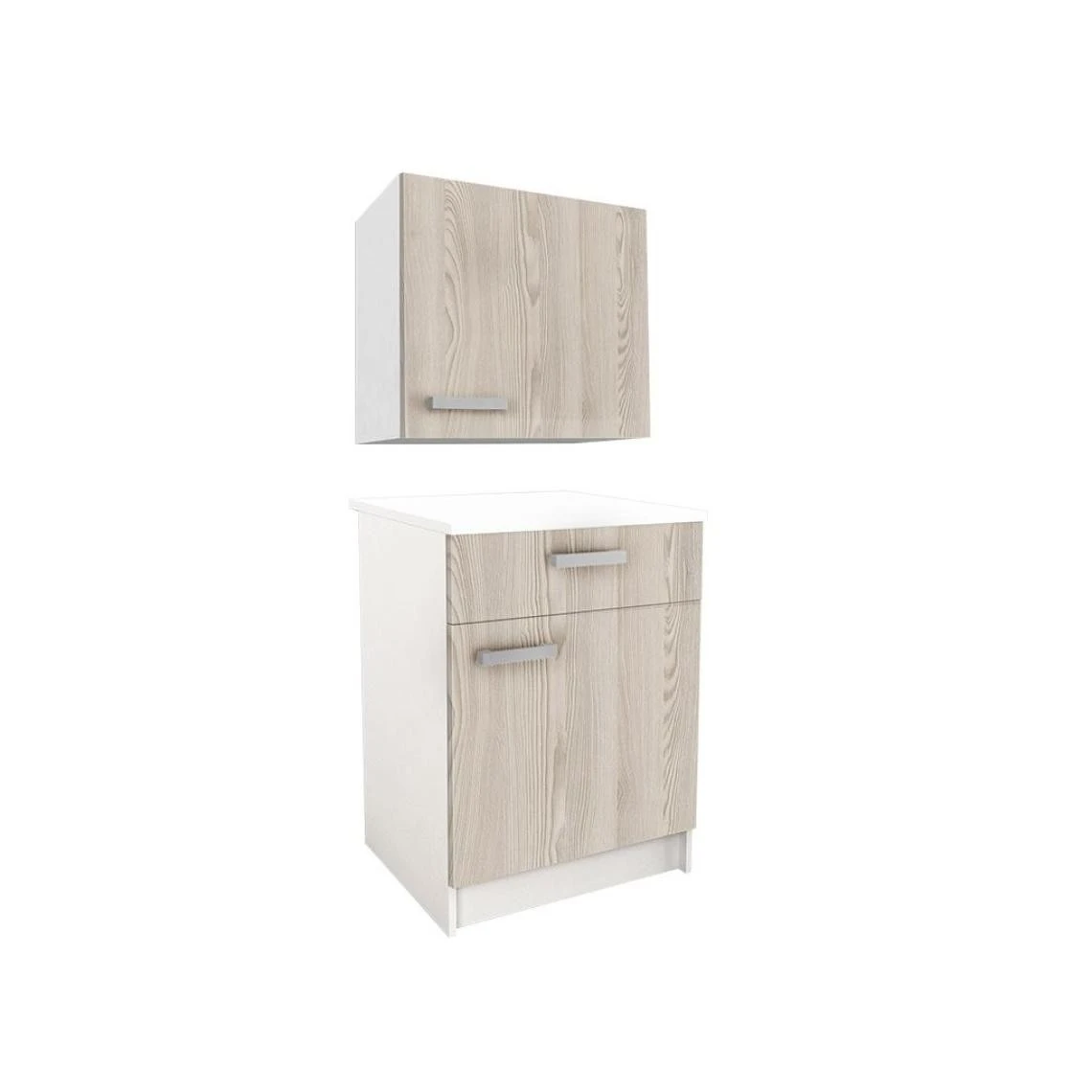 Vente-unique Caissons De Cuisine - 1 Meuble Bas & 1 Meuble Haut - 2 Portes & 1 Tiro... 1 Vente-unique Caissons De Cuisine - 1 Meuble Bas & 1 Meuble Haut - 2 Portes & 1 Tiro...