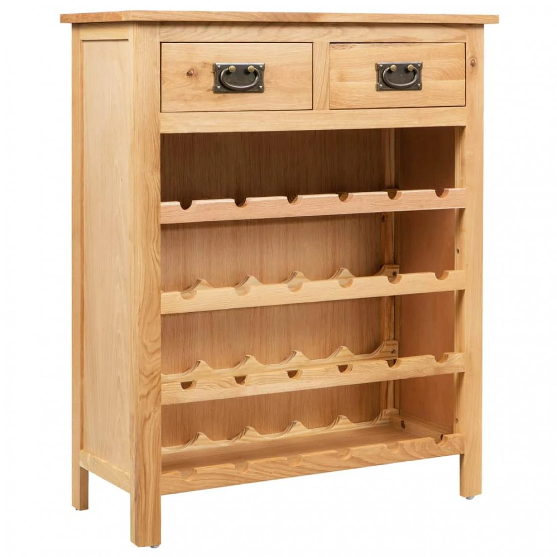 VIDAXL Casier à Bouteilles Bois De Chêne 72 X 32 X 90 Cm - Brun - Armoires ... 3 VIDAXL Casier à Bouteilles Bois De Chêne 72 X 32 X 90 Cm - Brun - Armoires ... - Image 3