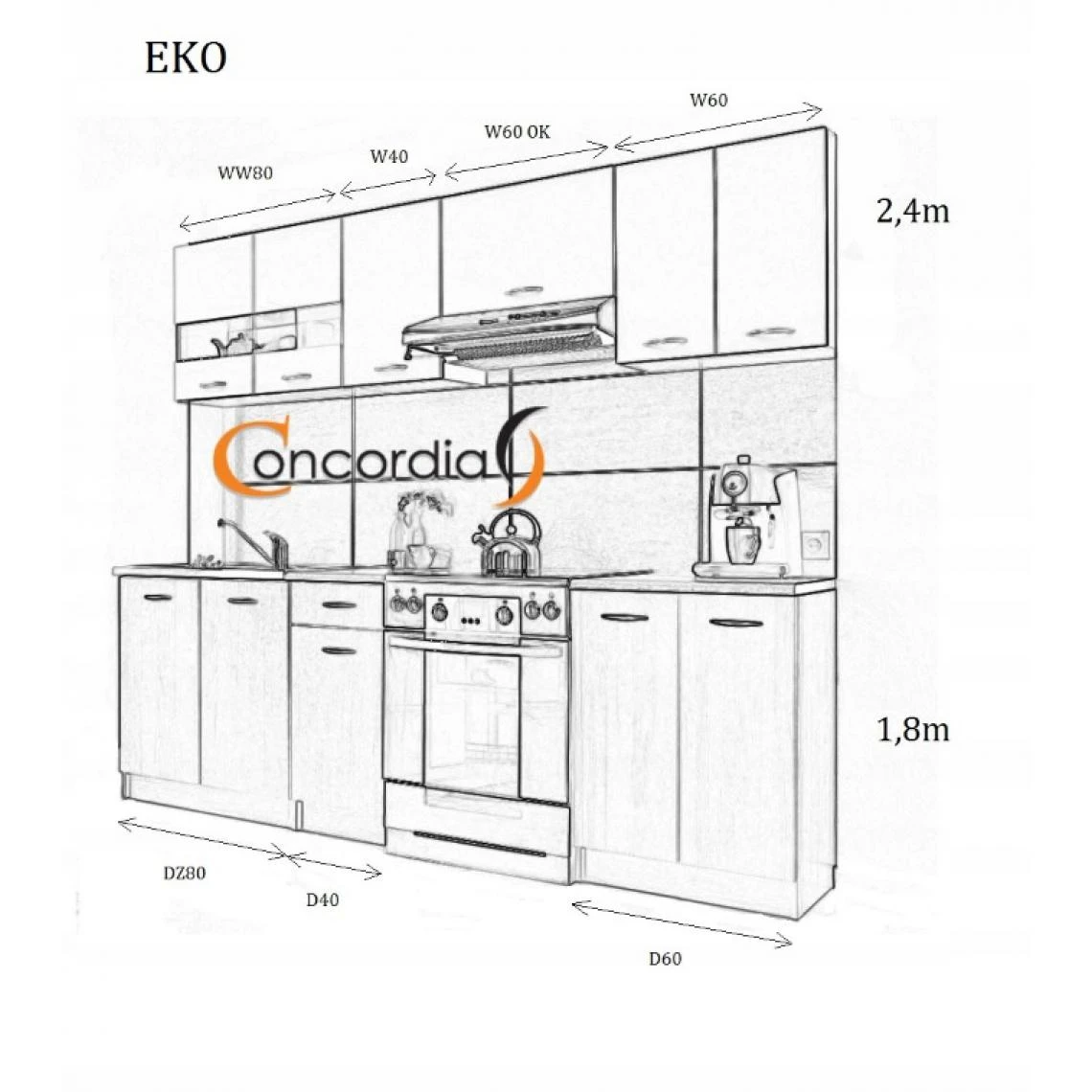 Hucoco CEDAR - Cuisine Complète Scandinave L 2,4 M 7 Pcs + Plan De Travail I... 2 Hucoco CEDAR - Cuisine Complète Scandinave L 2,4 M 7 Pcs + Plan De Travail I... - Image 2