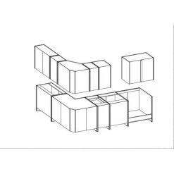 Tbs CHAMONIX Cuisine Complete D'angle Réversible - Mélamine Décor Chene... -Pegane Shop chamonix cuisine complete dangle reversible melamine decor chene 270 x 150 cm plan de travail non inclus 14069732 39072362 1140x1140