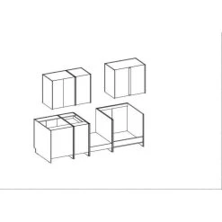 Tbs CHAMONIX Cuisine Complète - Mélamine Décor Chêne Foncé - L 240 X ... -Pegane Shop chamonix cuisine complete melamine decor chene fonce l 240 x p 60 x h 82 cm plan de travail non inclus 14069722 39072314 1140x1140