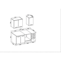 Tbs CHAMONIX Cuisine Complète - Meuble Four - Mélamine - Décor Chêne -... -Pegane Shop chamonix cuisine complete meuble four melamine decor chene l 180 x p 60 x h 82 cm plan de travail non inclus 14069716 39072298 1140x1140