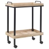 Beliani Chariot De Cuisine Bois Clair Et Noir TAGGIO