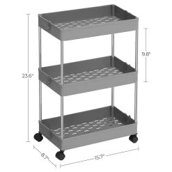 HELLOSHOP26 Chariot De Rangement Mobile Sur 3 Niveaux étagère Sur Roulettes Gain... -Pegane Shop chariot de rangement mobile sur 3 niveaux etagere sur roulettes gain de place etagere fine pour salle de bain cuisine design ajoure 40 x 125 x 60 cm gris 120003492 12947500 35065894 1140x1140