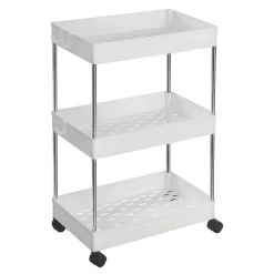 HELLOSHOP26 Chariot De Rangement Sur Roulettes étagère Mobile 3 Niveaux Gain De ...