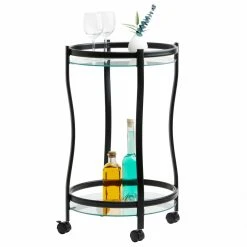IDIMEX Chariot De Service VEGA, En Métal Noir Et Verre Trempé Transparent -Pegane Shop chariot de service vega en metal noir et verre trempe tra 11716308 30883326 326 1140x1140
