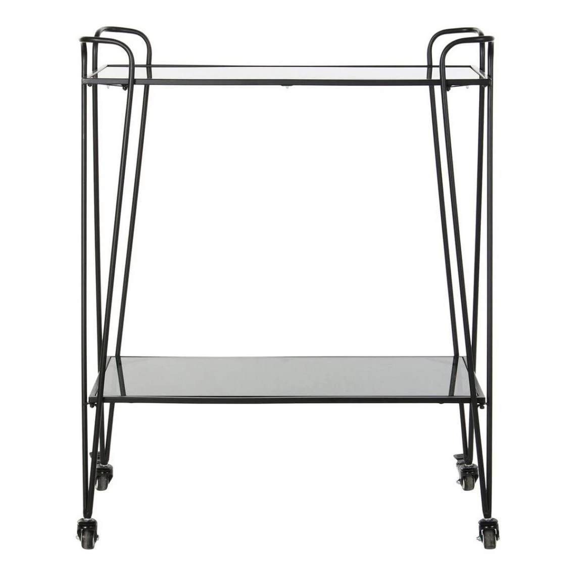 Chariot Multi-usages DKD Home Decor Noir Métal Verre (70 X 34 X 87 Cm... 5 Chariot Multi-usages DKD Home Decor Noir Métal Verre (70 X 34 X 87 Cm... - Image 5