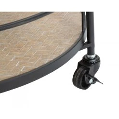 ALTER Chariot Rond En Métal Et Bois, Avec 3 étagères Et Roulettes Pratiqu... -Pegane Shop chariot rond en metal et bois avec 3 etageres et roulettes pratiques couleur noire mesure 415 x 82 x 40 cm 10743888 27979412 1140x1140