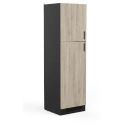 Pegane Colonne De Cuisine 2 Portes Coloris Chêne Kronberg, Noir Mat - Longue... -Pegane Shop colonne de cuisine 2 portes coloris chene kronberg noir mat longueur 60 x hauteur 20690 x profondeur 60 cm 13796964 38146118 1140x1140