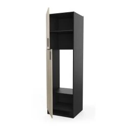 Pegane Colonne De Cuisine 2 Portes Coloris Chêne Kronberg, Noir Mat - Longue... -Pegane Shop colonne de cuisine 2 portes coloris chene kronberg noir mat longueur 60 x hauteur 20690 x profondeur 60 cm 13796964 38146120 1140x1140