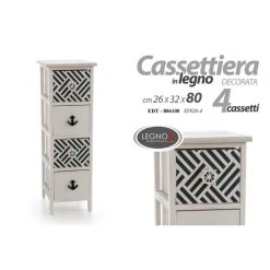 Webmarketpoint Commode 4 Tiroirs Salle De Bain Cuisine Mer Cm 26 X 32 X 80 H