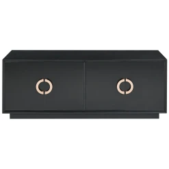 Beliani Commode à 4 Portes Noire OXNARD -Pegane Shop commode a 4 portes noire oxnard 13712620 37826658 1140x1140