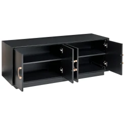Beliani Commode à 4 Portes Noire OXNARD -Pegane Shop commode a 4 portes noire oxnard 13712620 37826660 1140x1140