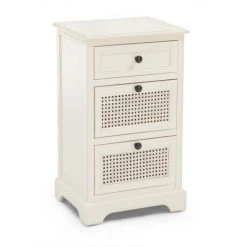 Webmarketpoint Commode En Bois à Trois Tiroirs Bianca AMABEL 40x32x H70 Cm