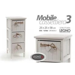 Webmarketpoint Commode En Bois Shabby Blanche Cm 25 X 25 X 58 H