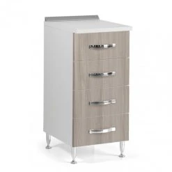 Webmarketpoint Commode Pour Cuisine Avec 4 Tiroirs En Bois Mélaminé Orme Cm H 85x50...