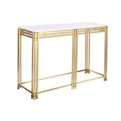 Console DKD Home Decor 120 X 40 X 81,5 Cm Doré Métal Blanc Marbre