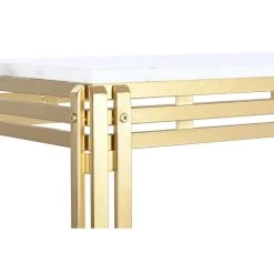 Console DKD Home Decor 120 X 40 X 81,5 Cm Doré Métal Blanc Marbre -Pegane Shop console dkd home decor 120 x 40 x 815 cm dore metal blanc marbre 14108198 39302970 1140x1140