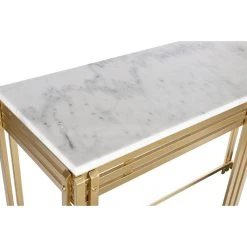 Console DKD Home Decor 120 X 40 X 81,5 Cm Doré Métal Blanc Marbre -Pegane Shop console dkd home decor 120 x 40 x 815 cm dore metal blanc marbre 14108198 39302974 1140x1140