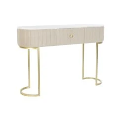 Console DKD Home Decor Beige Doré Marbre (120 X 35 X 80 Cm)